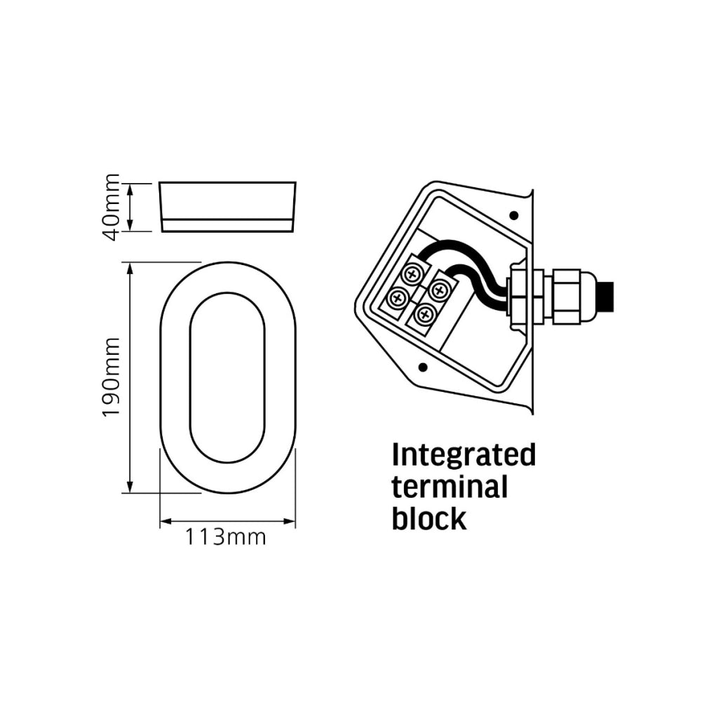 Applique esterna LED 11W bianca ellittica IP65 Videx