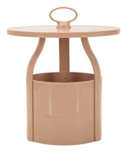 Tavolinetto P/Giornali Iris Rosa in Polipropilene Ø 44x43 cm - Tavolino da Appoggio Moderno, Romantico e Funzionale - Collezione Iris