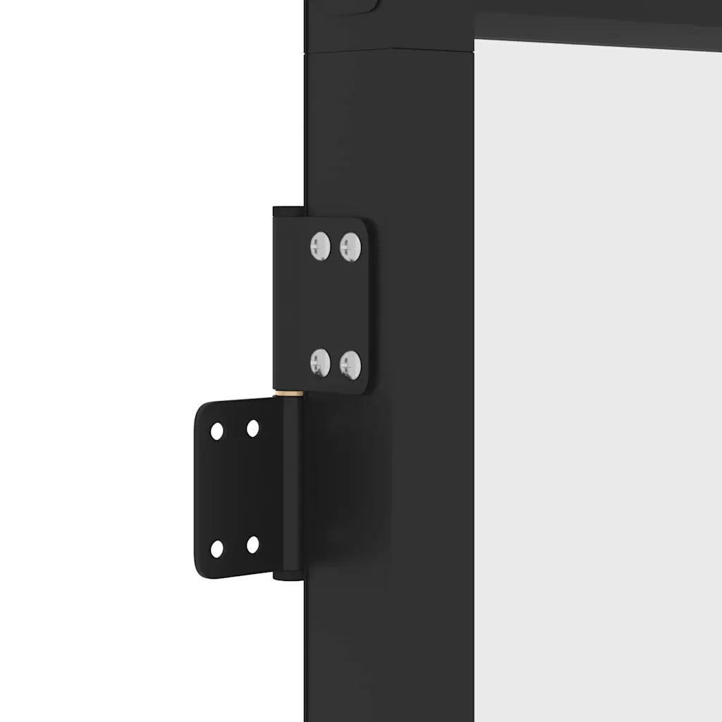 Porta per Interni Nera 76x201,5cm Vetro Temperato e Alluminio 155117