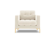 Cosmopolitan Design - Poltrona "Bali" in velluto beige chiaro 