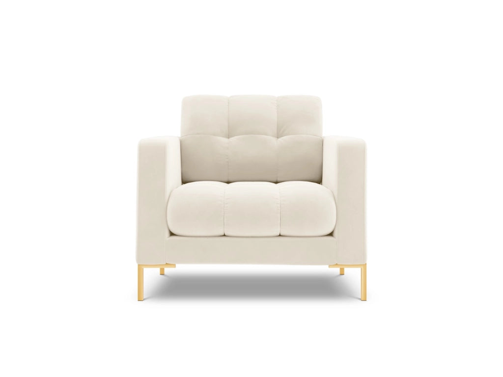Cosmopolitan Design - Poltrona "Bali" in velluto beige chiaro 