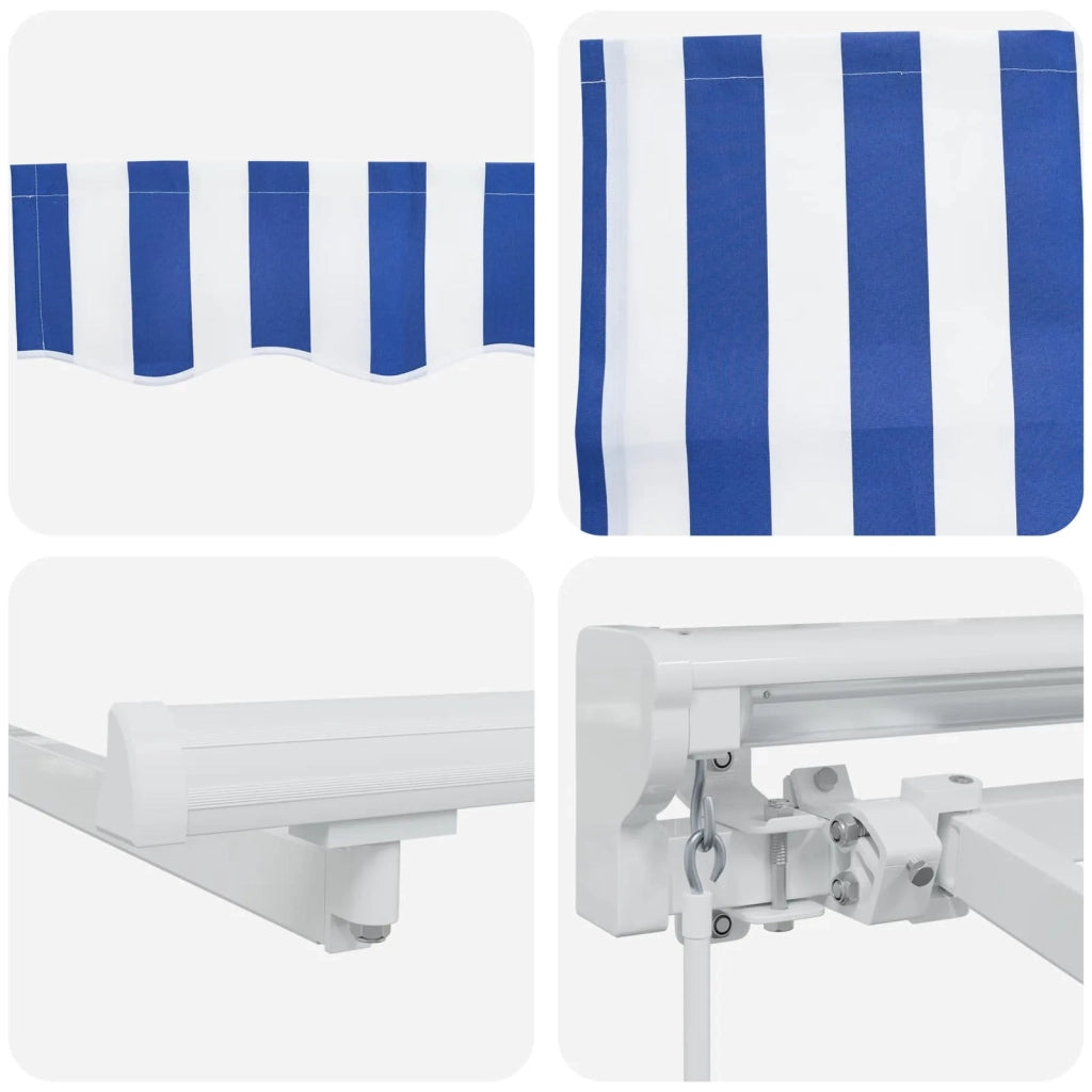 Cornice per Tenda Manuale con LED Blu e Bianco 5 x 3 m 3420686