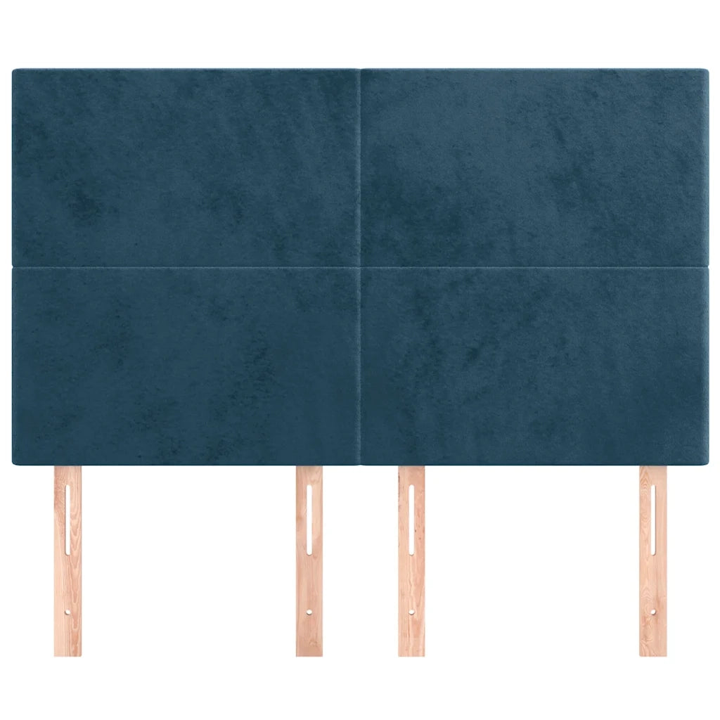 Testiera Blu Scuro 144x5x118/128 cm Velluto 3116104