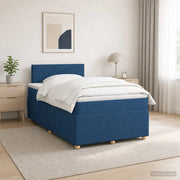 Letto box spring con materasso Blu 120 x 190 cm Tessuto 3451432