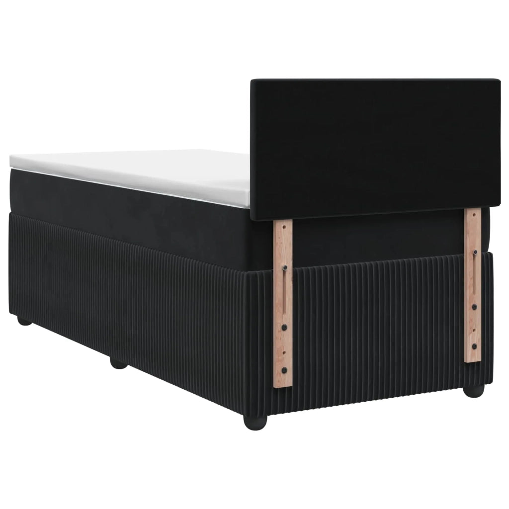 Letto box spring con materasso Nero 80 x 200 cm Velluto 3451561