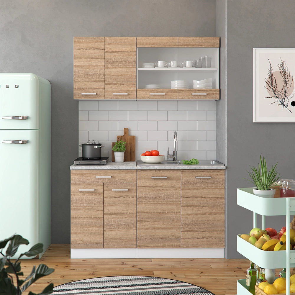 Vicco Cucina monoblocco Sonoma 140 cm , PL Marmo