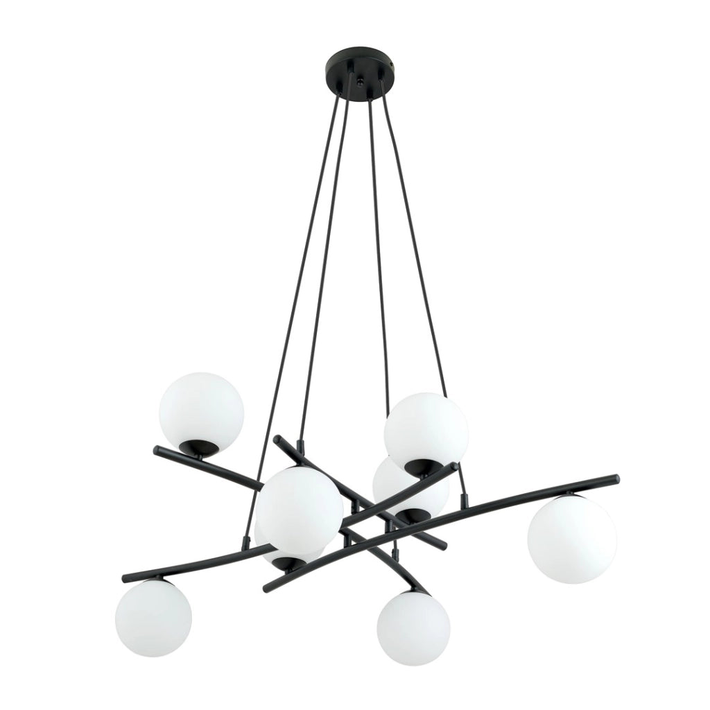 Lampadario Emibig ESSA 8 luci nero opale Ø100cm E14