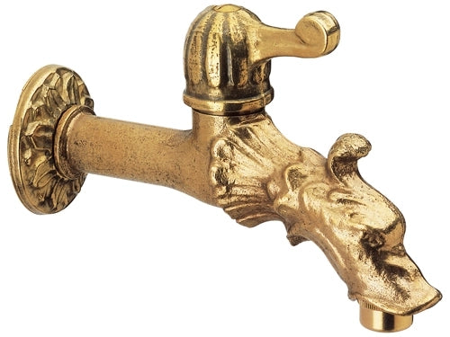 Rubinetto curvo da giardino in ottone giallo