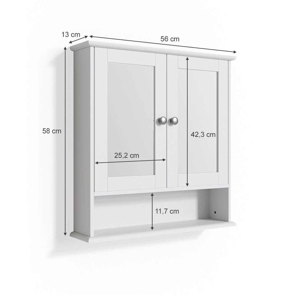 Vicco Specchio contenitore bagno Bianco 56 x 58 cm