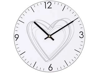 OROLOGIO MURO CUORE A MATITA- - ø cm.30 - 1 pezzi XTRA