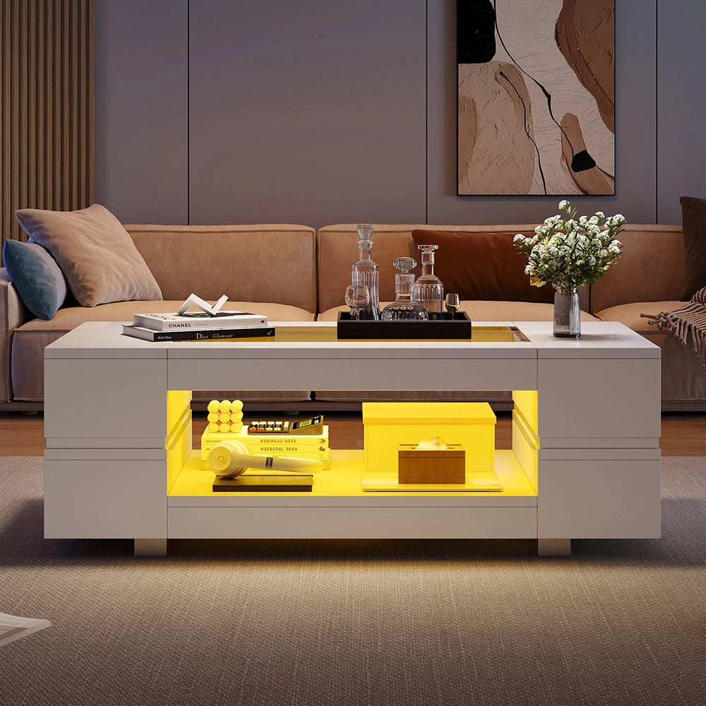 Tavolino-Xylo-Bianco LED Bluetooth per feste