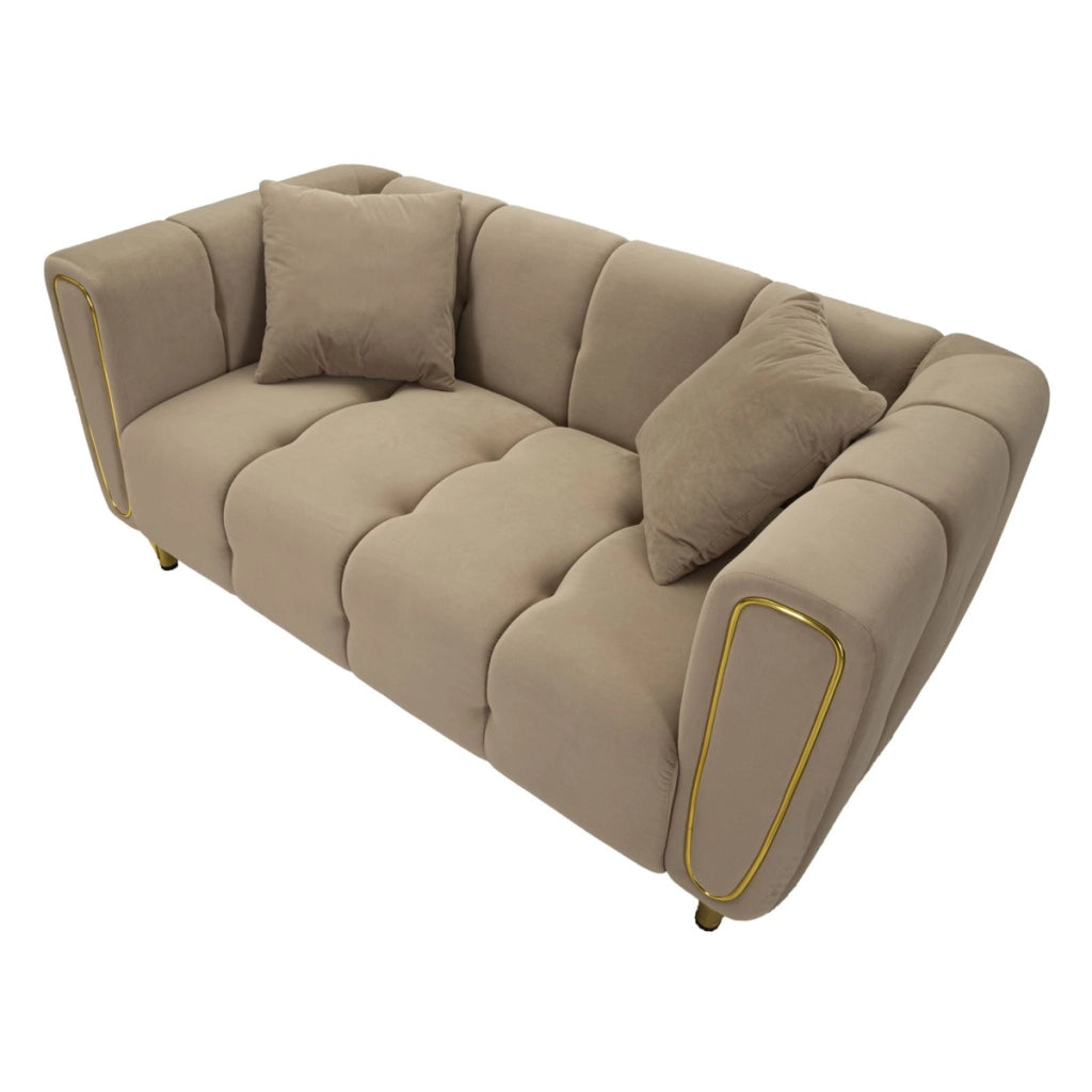 Divano VKH41, Marrone, Legno, 81x155x71 cm