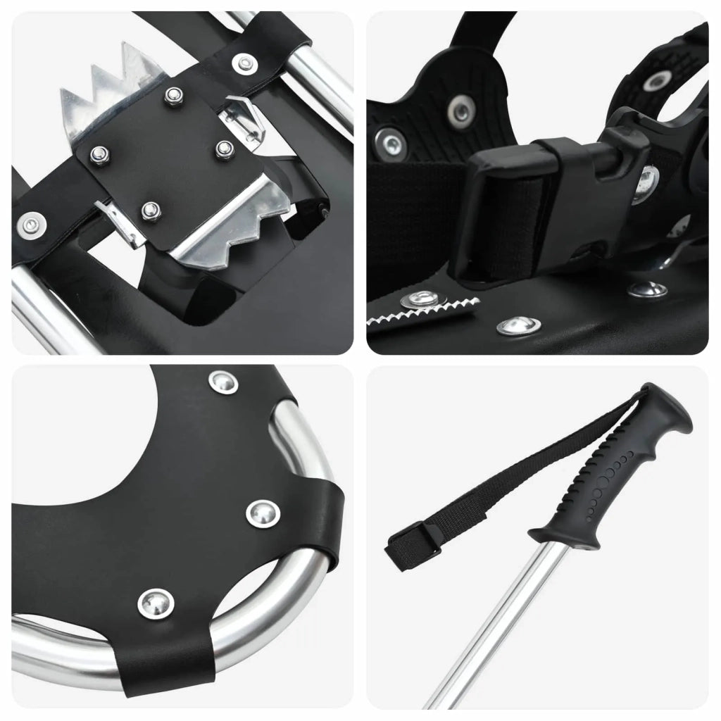 Racchette da neve 3 in 1 con bastoni da trekking Argento e Nero 42021437