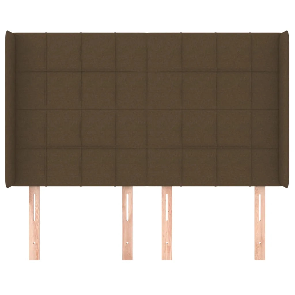 Testiera | Testata ad Orecchio MarroneScuro147x16x118/128cm inTessuto