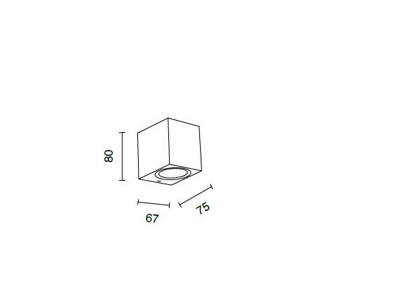 APPLIQUE ZENO SQUARE NERO 1 LUCE ATTACCO GU10 IP65 H.8CM