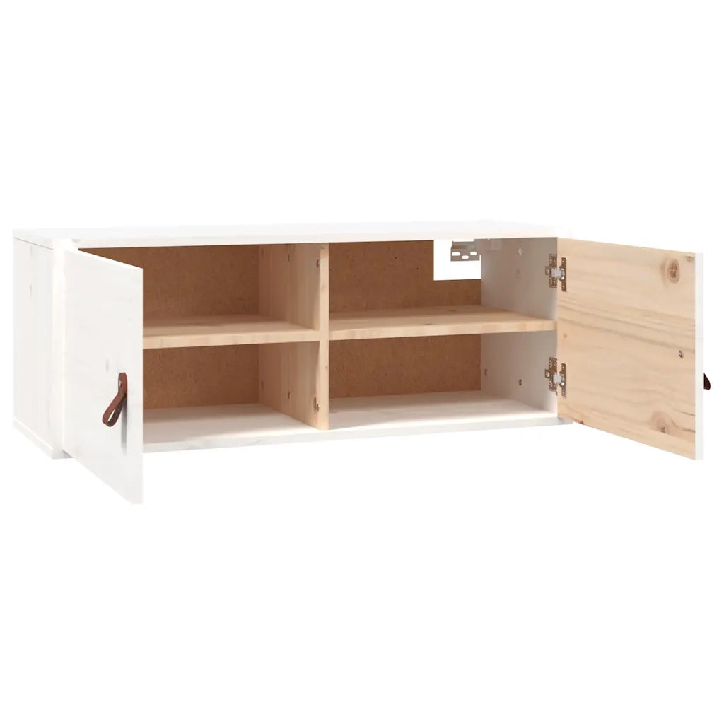 Pensile Bianco 80x30x30 cm in Legno Massello di Pino CFW9541243