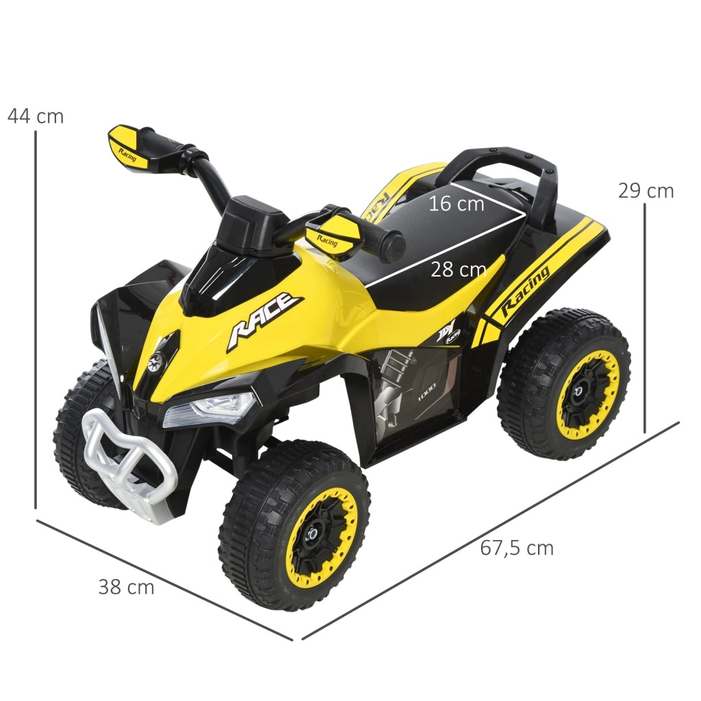 Quad 4 Ruote per Bambini con Luci e Suoni ¨C Minimal ¨C Giallo e Nero 67.5x38x44 cm