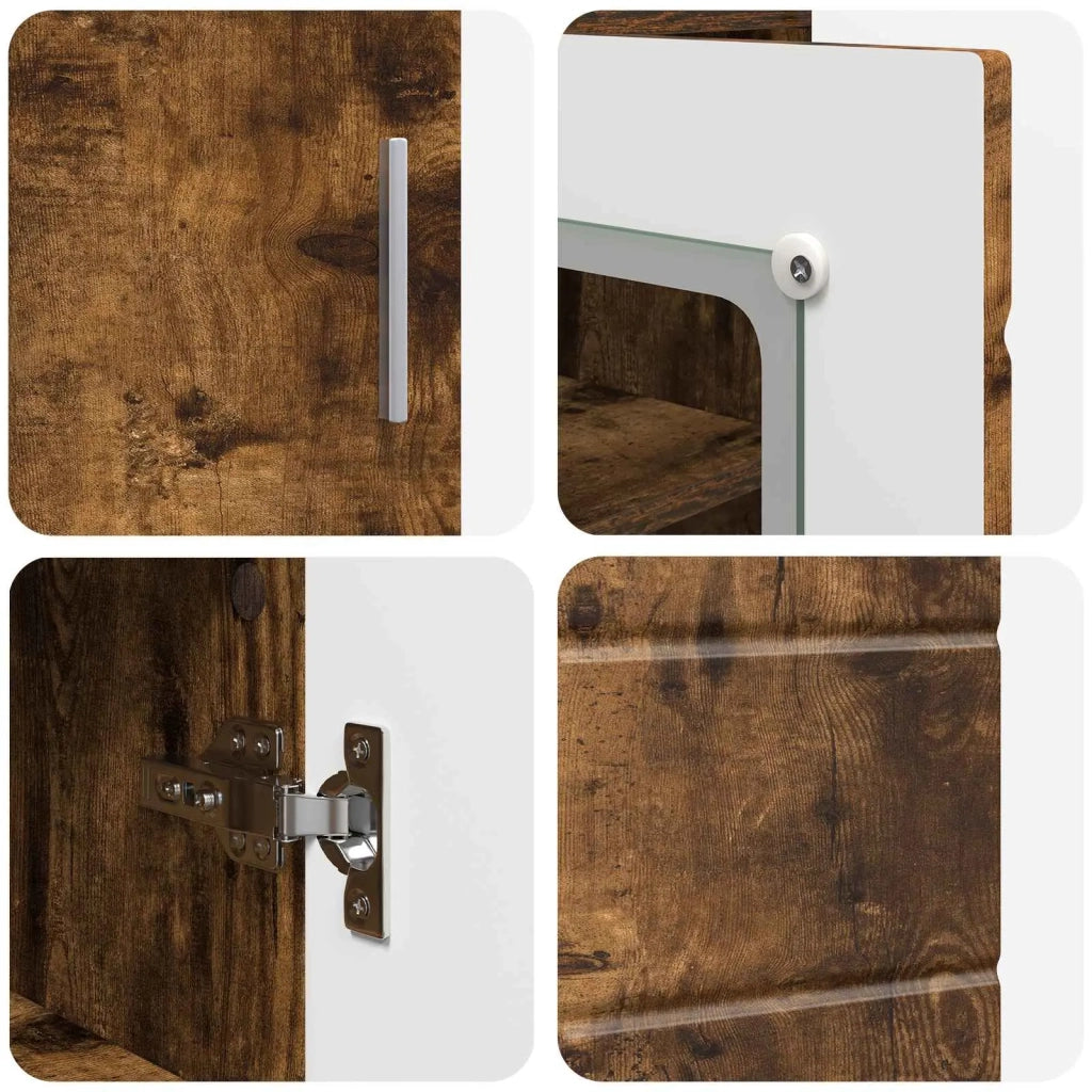 Armadio in Legno Rovere fum¨¦ 88,5 x 30,5 x 73 cm CFW1626109
