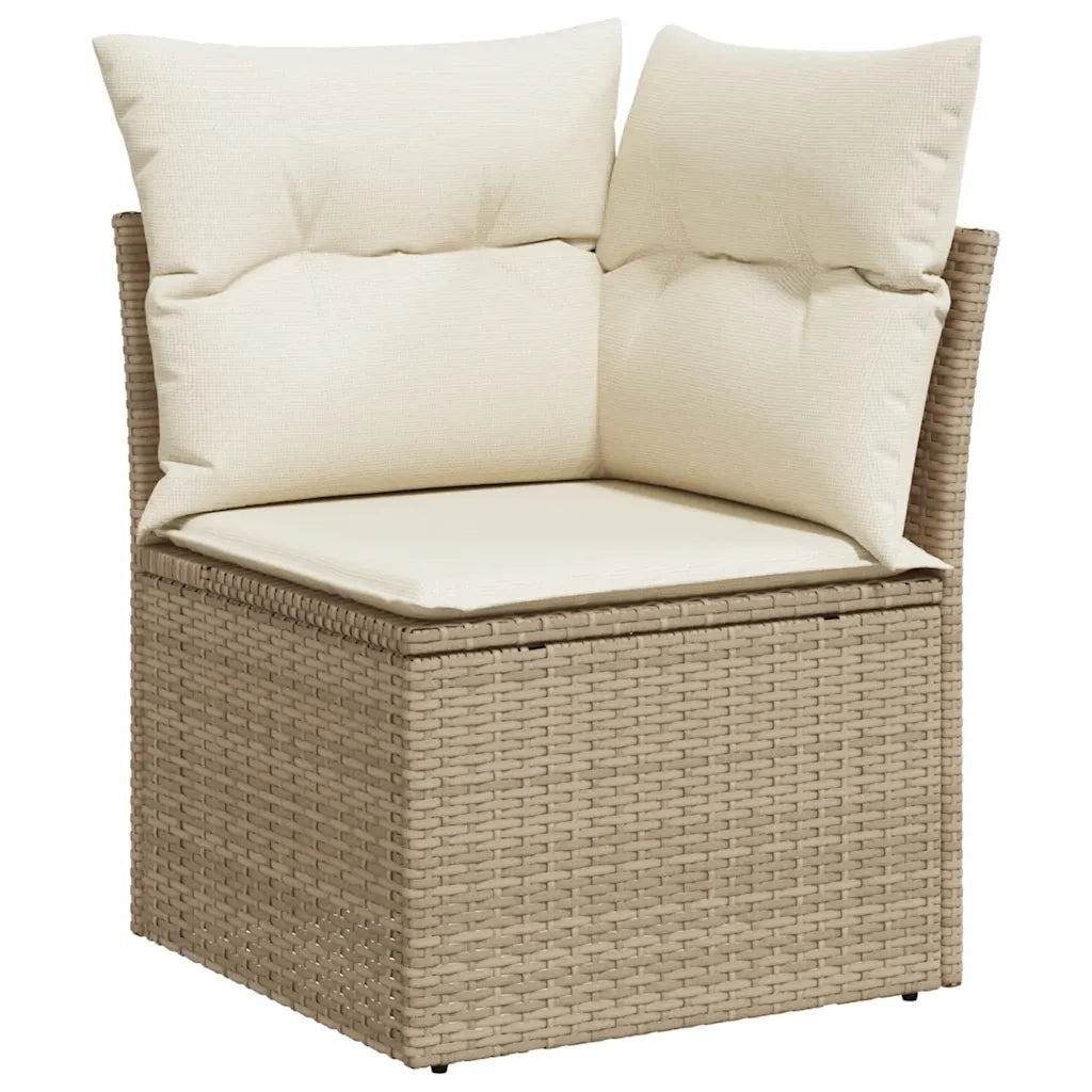 Set Divano da Giardino 5 pz con Cuscini Beige Polyrattan Acacia 3327593