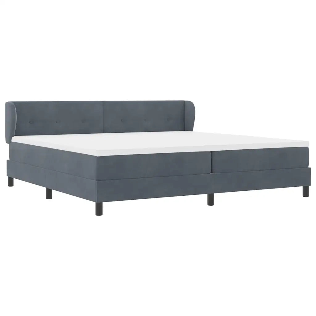 Letto a molle con materasso Grigio scuro 200 x 200 cm Velluto 3340407