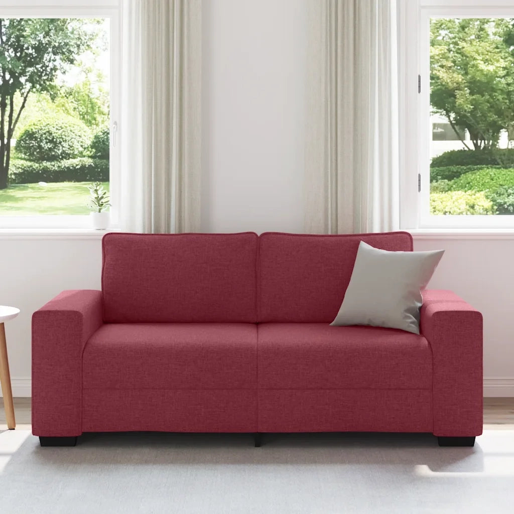 Divano a 2 Posti Rosso Vino 180x77x82 cm in Tessuto 4105169
