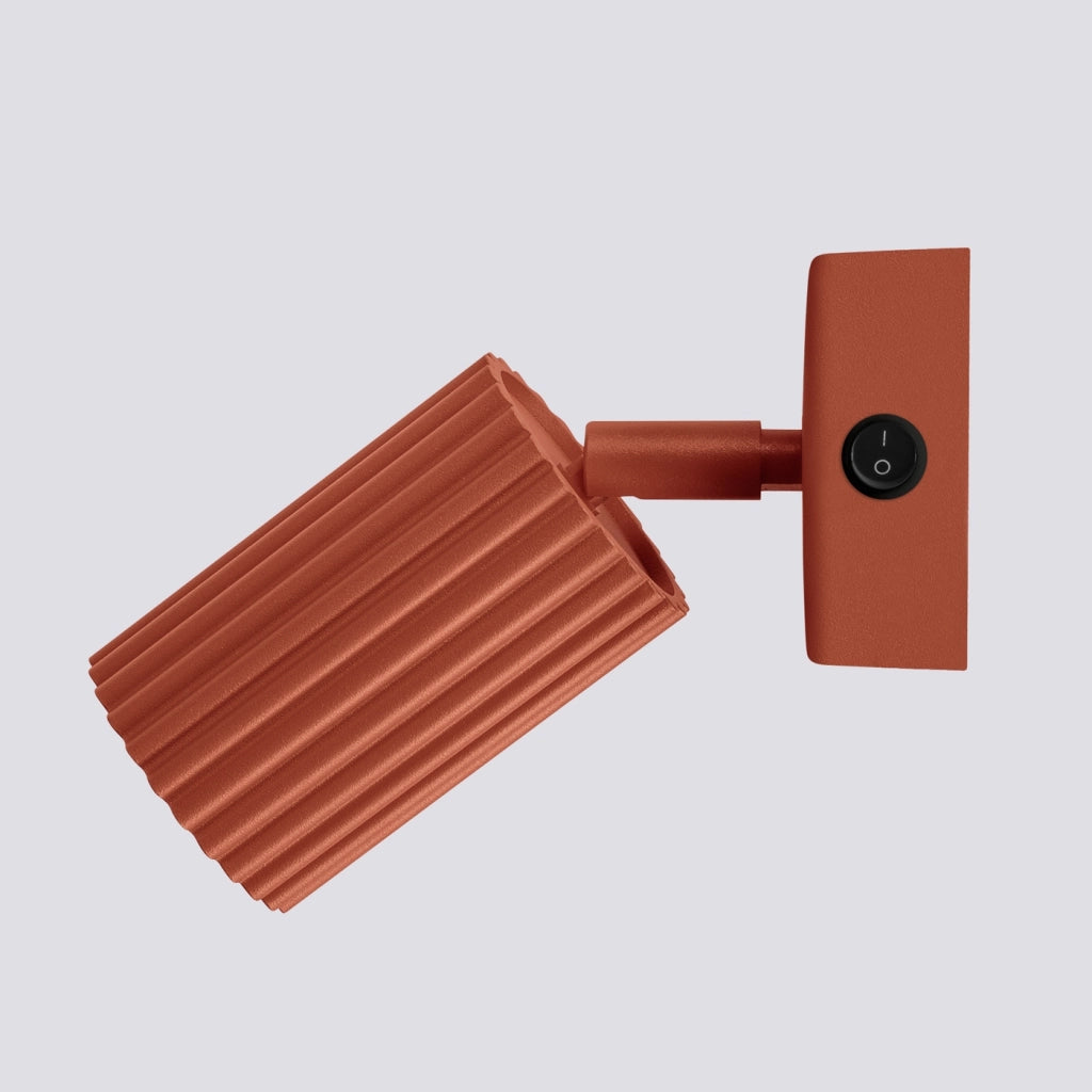 Lampada da parete KARBON rosso ocra con interruttore
