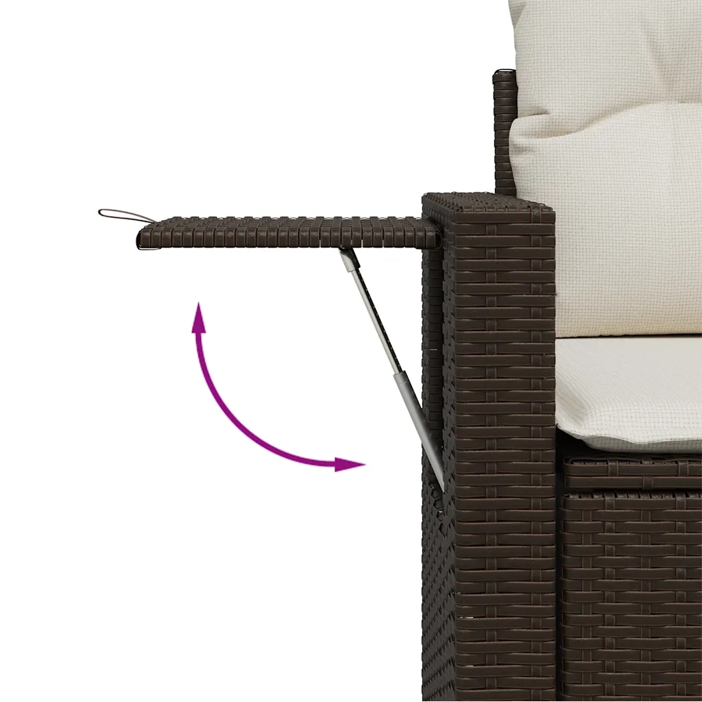 Set Divani da Giardino 8 pz con Cuscini Marrone in Polyrattan 3220512