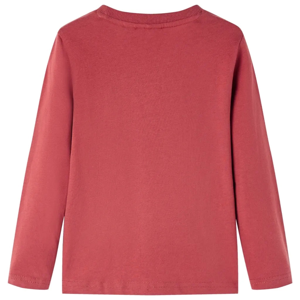 Maglietta per Bambini Maniche Lunghe Rosso Bruciato 116
