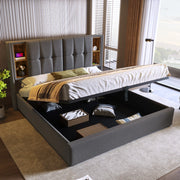 letto imbottito cotone grigio 160x200 cm