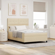 Letto a molle con materasso con led Crema 140 x 190 cm Tessuto