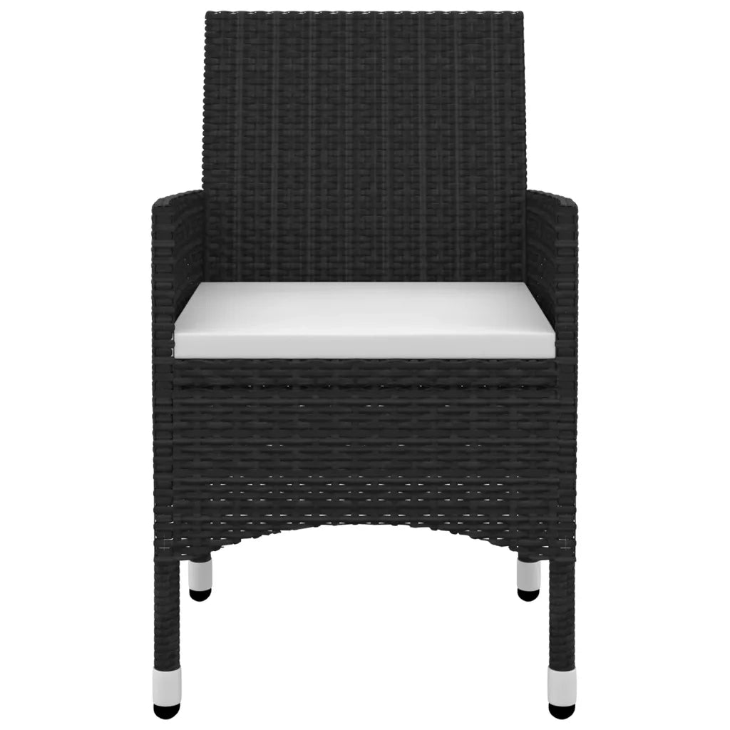 Set da Pranzo per Giardino 5 pz con Cuscini Polyrattan e Vetro 3099729