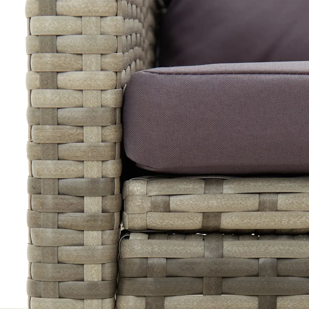 Sedia da Giardino | Sedie da Esterno con Cuscini in Polyrattan Grigio