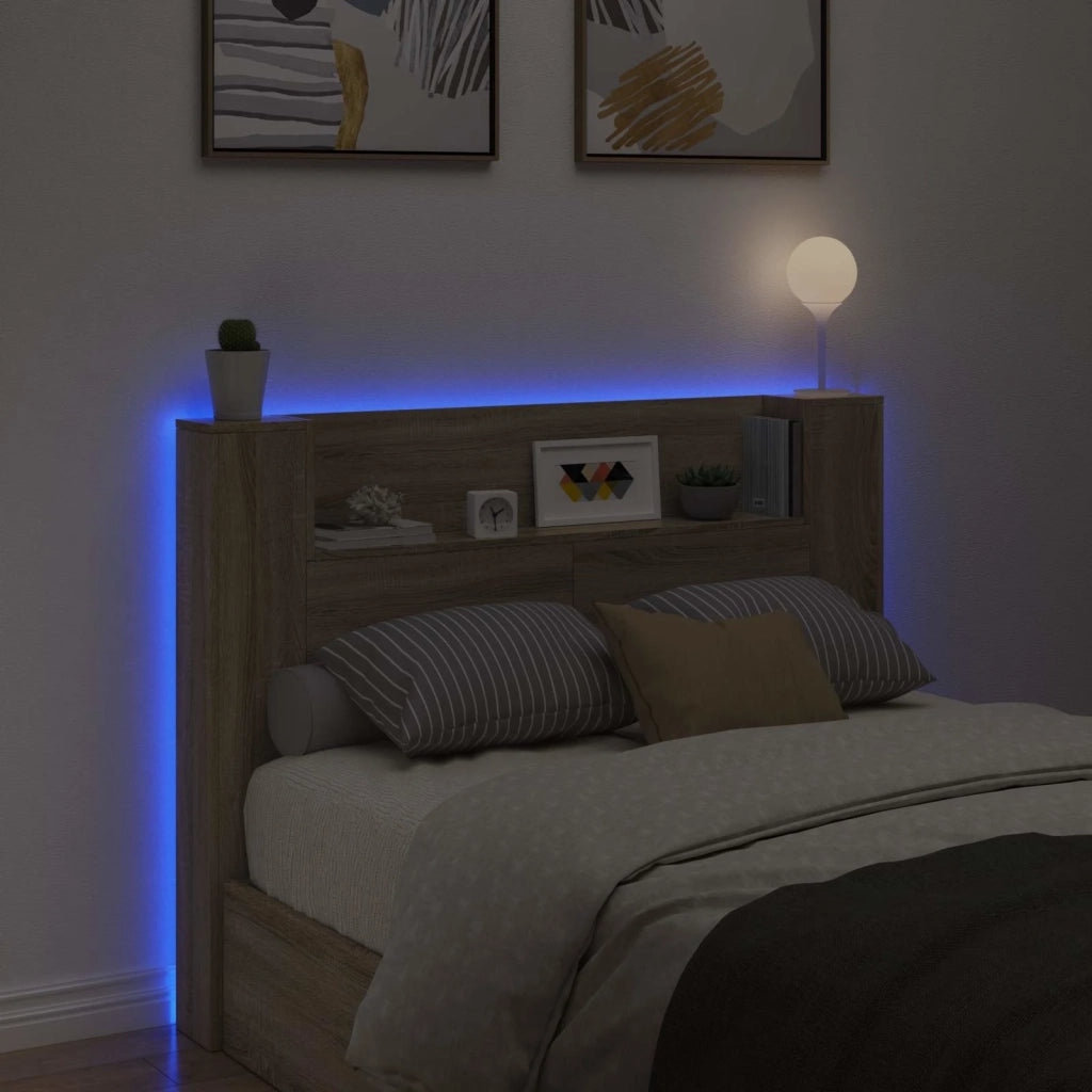 Testata con Mobile e LED Sonoma 140 x 16,5 x 103,5 cm 8006539