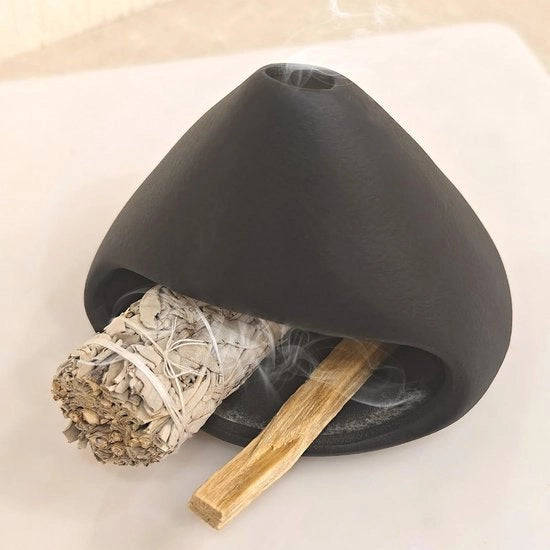 Sostegno per Palo Santo per Meditazione e Decorazione Zen - Bruciatore di Carbone e Ciotola per Fumo di Incenso
