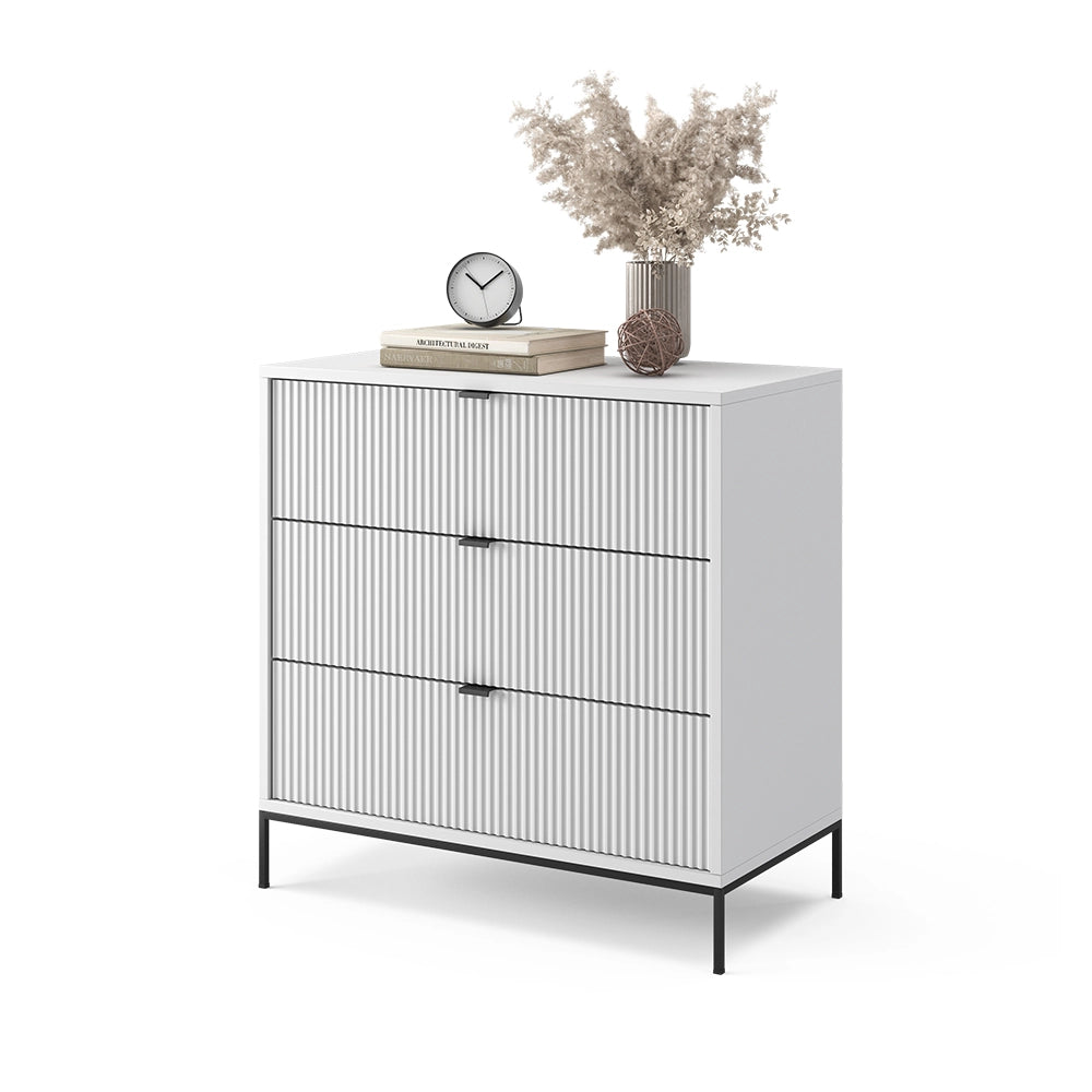 Vicco Cassettiera Bianco 42 x 81.2 cm con 3 cassetti