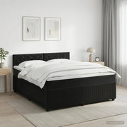 Letto box spring con materasso Nero 140 x 200 cm Velluto 3451699