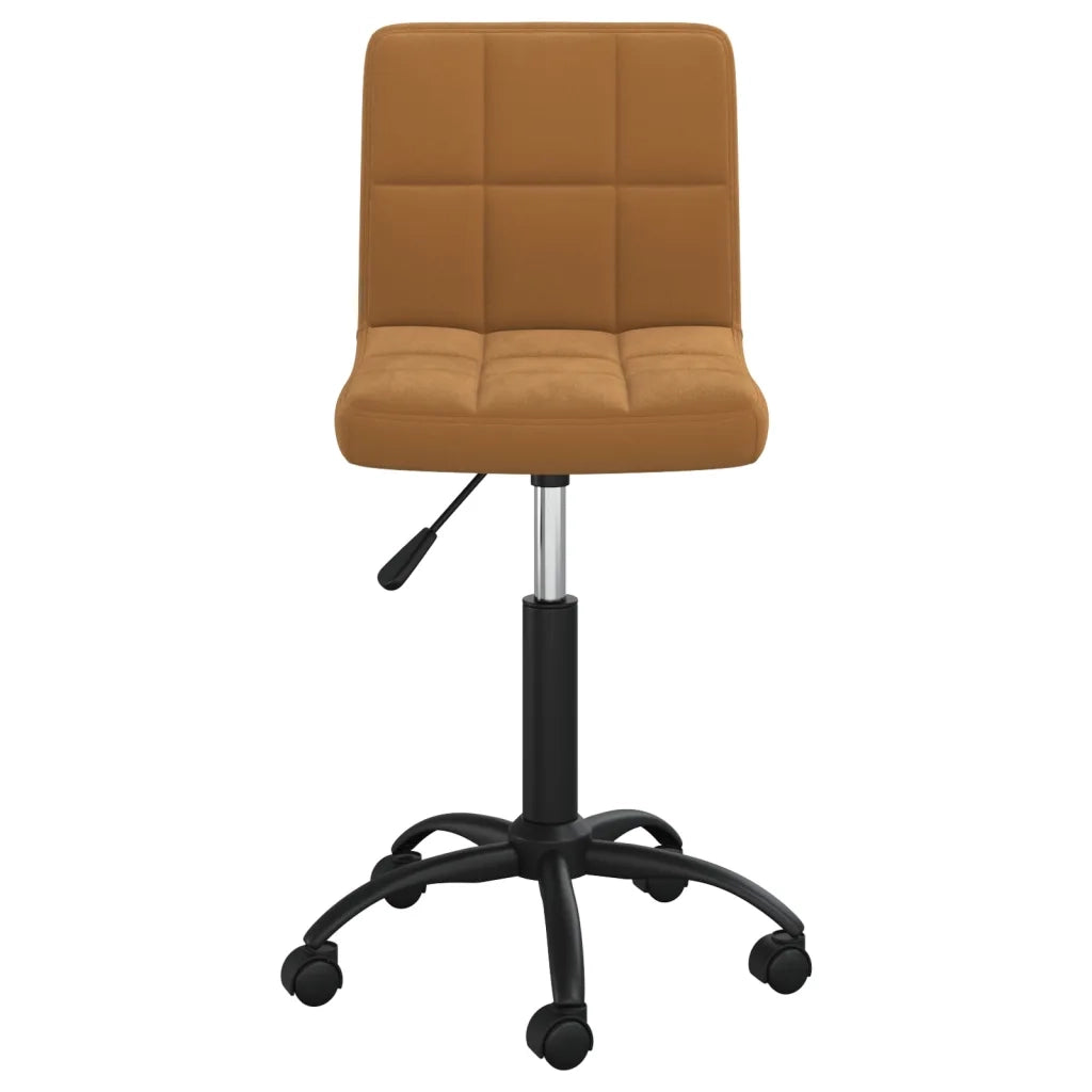 Sedia Girevole da Ufficio Marrone in Velluto 334354