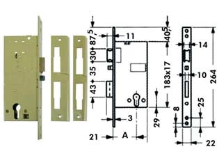 ELETTROSERRATURA DA INFILARE A CILINDRO 5810  mm.40 (Y5810040)    YALE