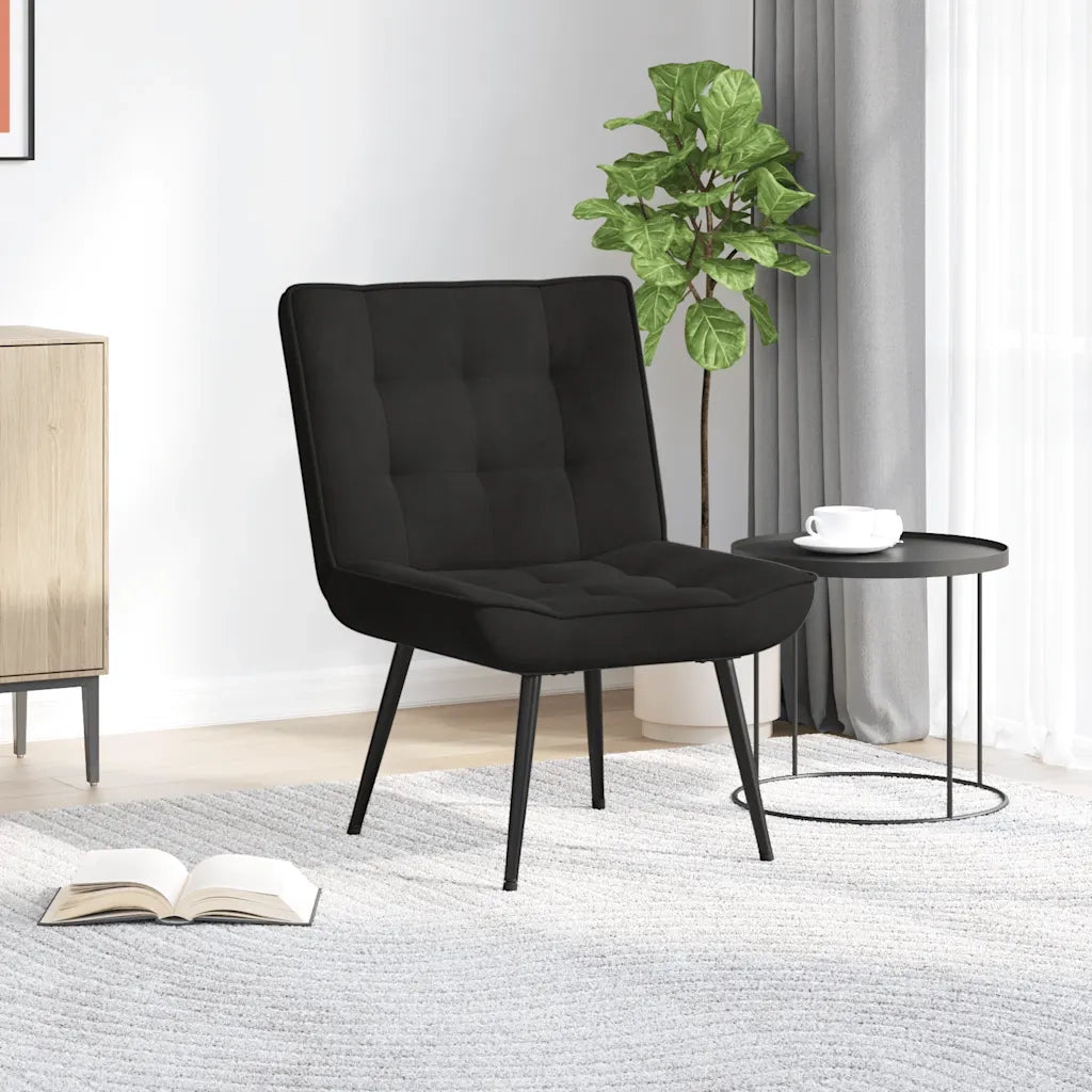 Poltrona Relax 64x74x84 cm Nera in Velluto 4012322