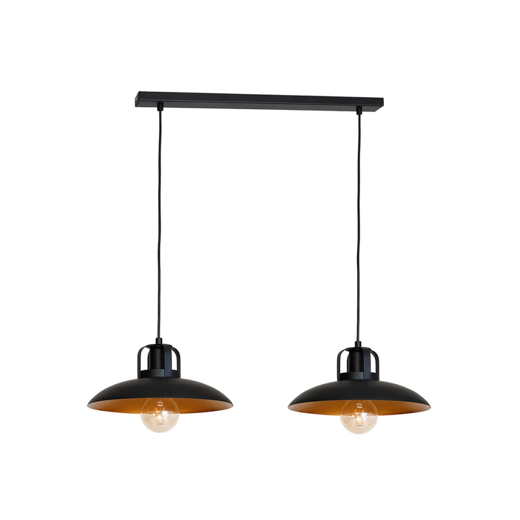 Lampada a sospensione Milagro Felix 2xE27 nero/oro