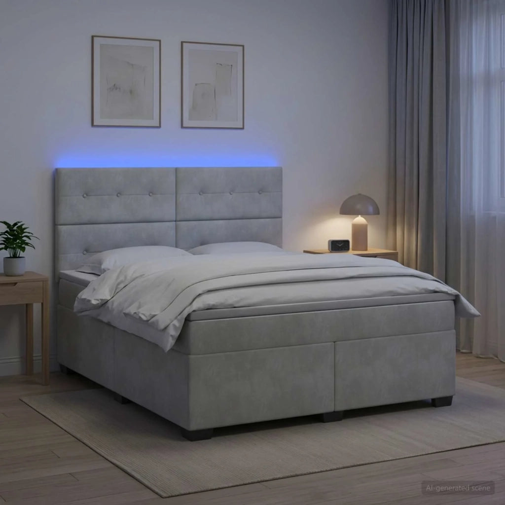 Letto box spring con materasso Grigio Chiaro 140 x 190 cm 3455102