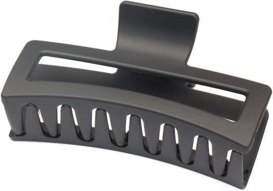 Clip per capelli grande in materiale opaco, nero, dimensioni 12,7 cm x 5,3 cm.