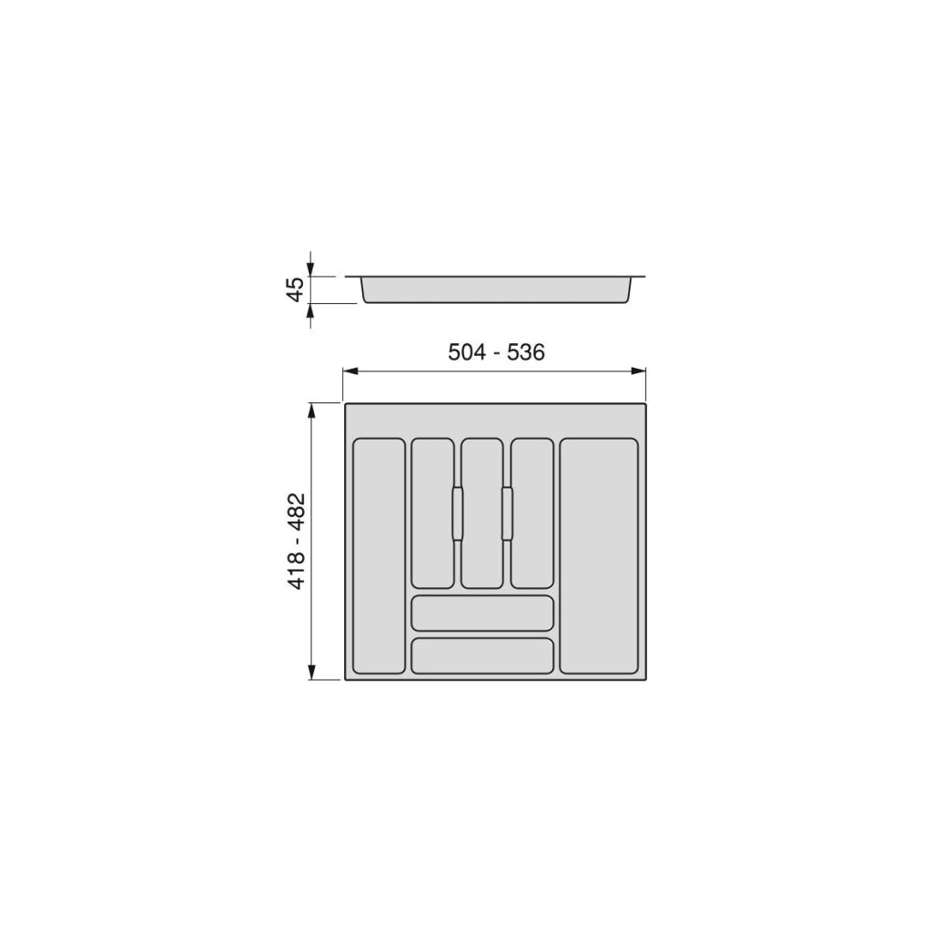 Portaposate Optima Universal M 600 Plastica Grigia Tecnoplastica Emuca