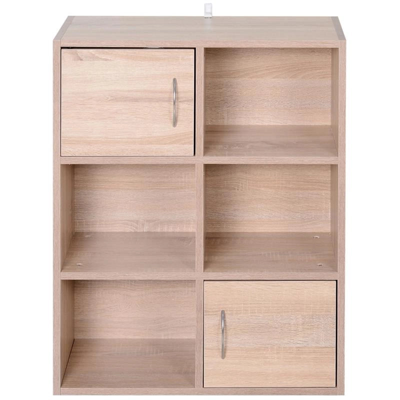 LIBRERIA SCAFFALE IN LEGNO A 3 RIPIANI CON 4 SCOMPARTIMENTI E 2 ANTE IN LEGNO