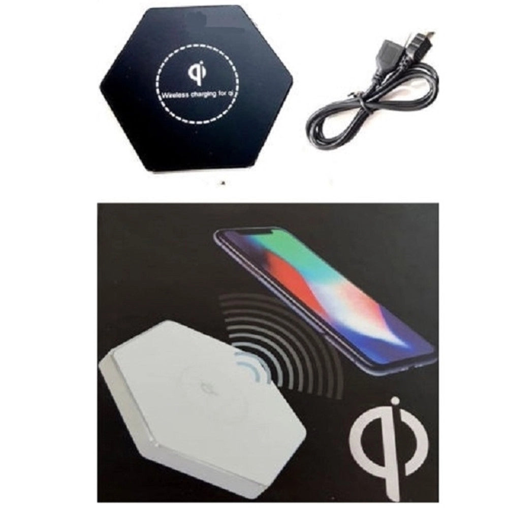 Trade Shop - Base Ricarica Wireless Esagonale Qi Universale Caricabatterie Piattaforma Ricarica -