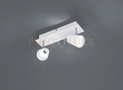 NARCOS BARRA 2 SPOTS LED 13W 1200lm, 3000K BIANCA CON DIFFUSORE CONICO FORO CON INTERRUTTORE L. 28,5CM