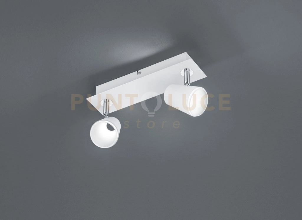NARCOS BARRA 2 SPOTS LED 13W 1200lm, 3000K BIANCA CON DIFFUSORE CONICO FORO CON INTERRUTTORE L. 28,5CM