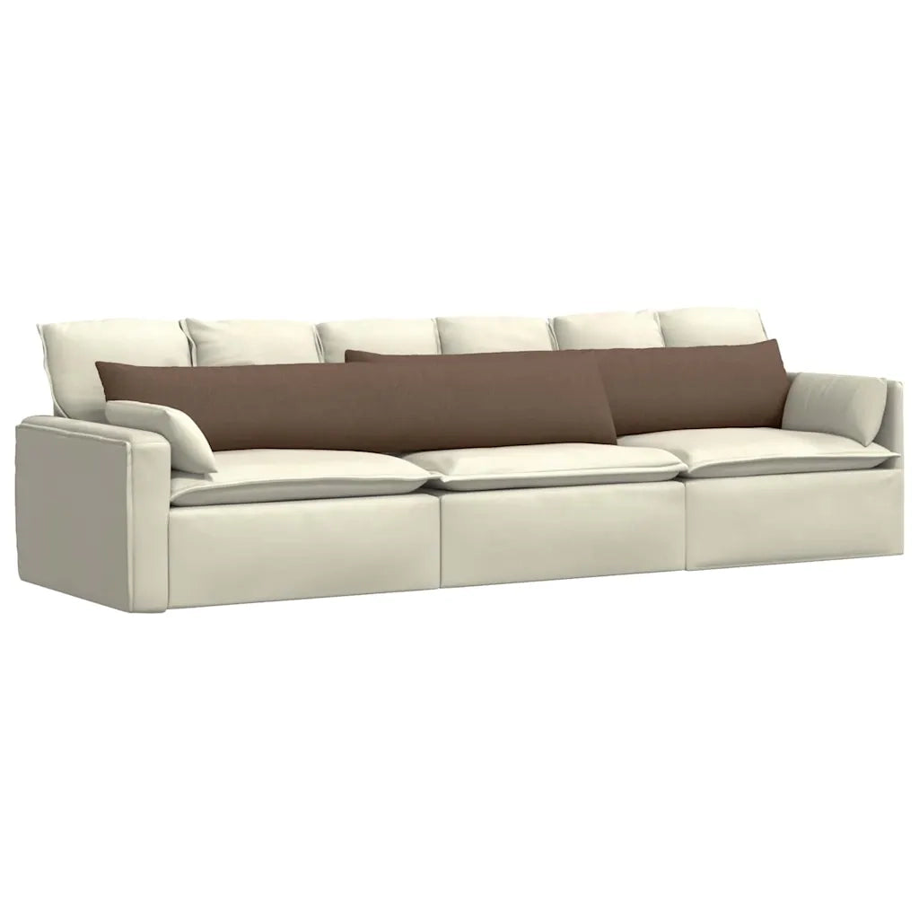 Cuscini da Divano 2 pz-Set di 2 Cuscini per Sofa Marrone 200 x 40 cm Tessuto