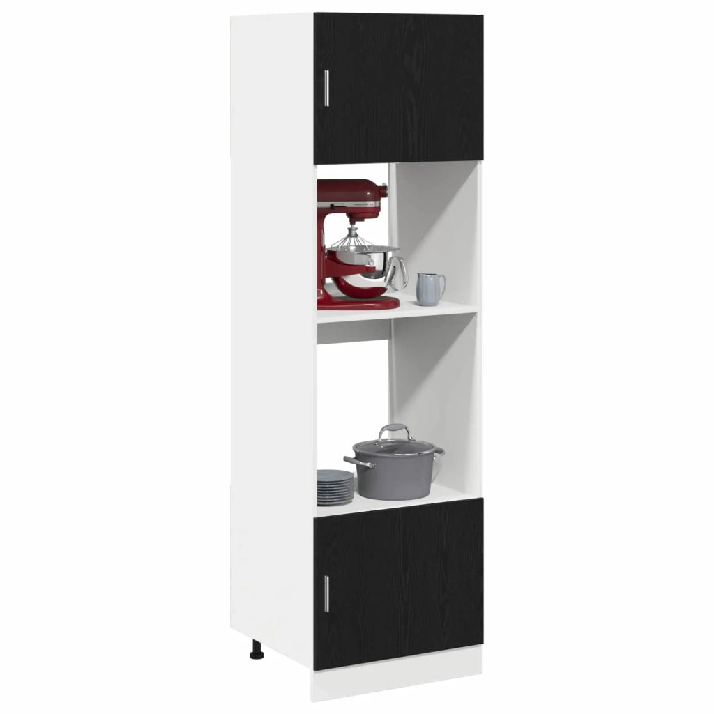 Armadio pensile | Mobile da Cucina Rovere Nero 60 x 57 x 207 cm Legno multistrato