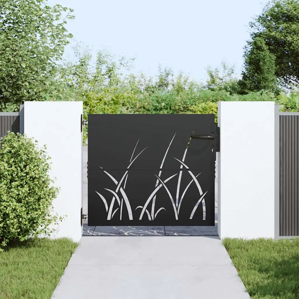 Cancello da giardino con blocco Nero 85 x 100 cm 42015864